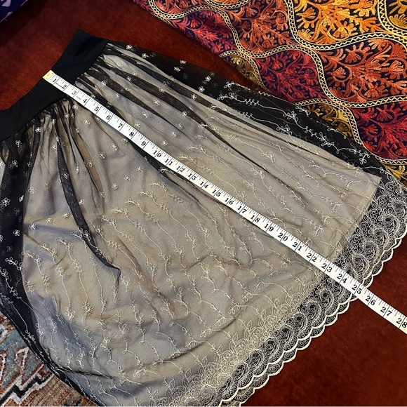 New York & Company Embroidered Lace Overlay Whimsy Skirt - Picture 10 of 11
